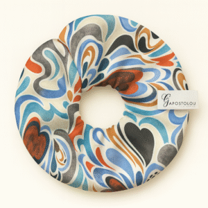 Flowered Orange Viscose-Satin F